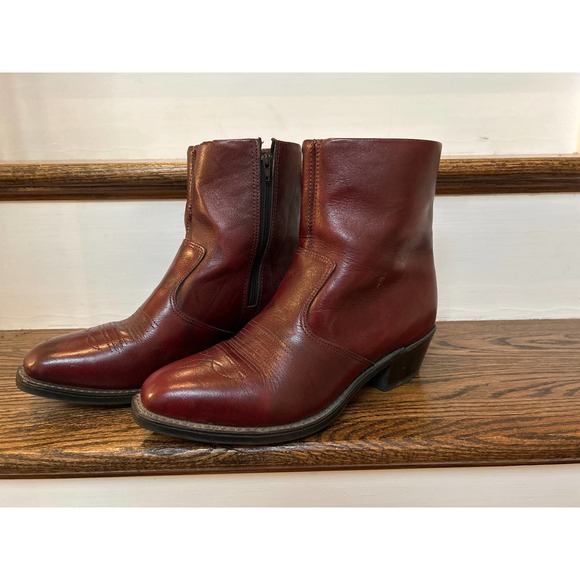 Double-H Boots Other - Double H Western Style Mens Burgundy Chelsea Zipper Ankle Boots 8.5 EEE